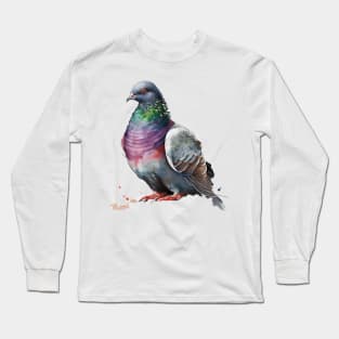 Watercolor Pigeon 7.0 Long Sleeve T-Shirt